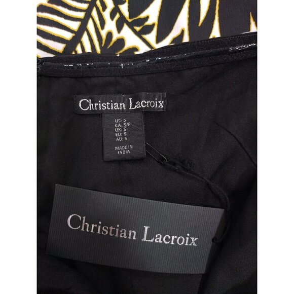 Christian Lacroix Women's Tropical Leaf Print Halterneck Midi Dress, Size S. - Picture 3 of 8